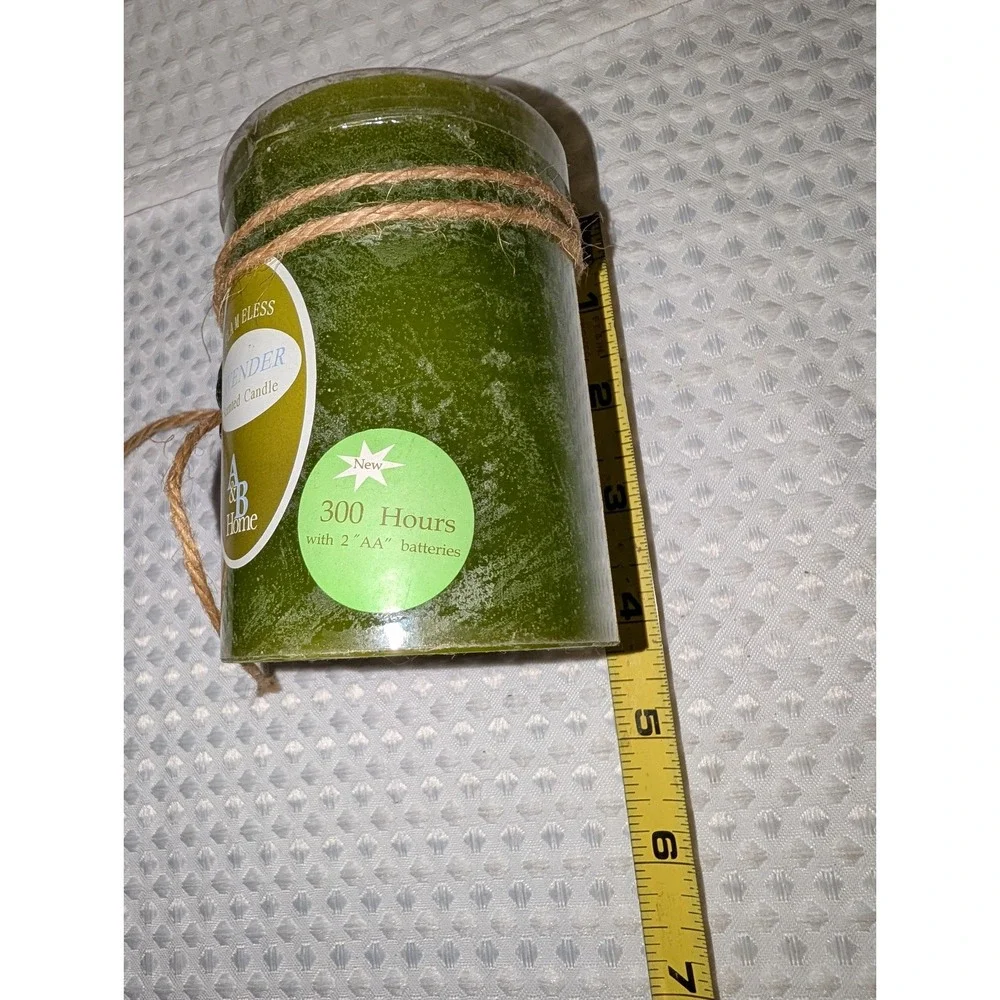 Flickering Green Flameless Wax Pillar Candle 2x4